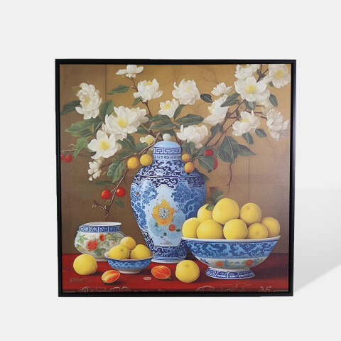 CUADRO DEC LIMONES/FLORERO 60X60CM Unica