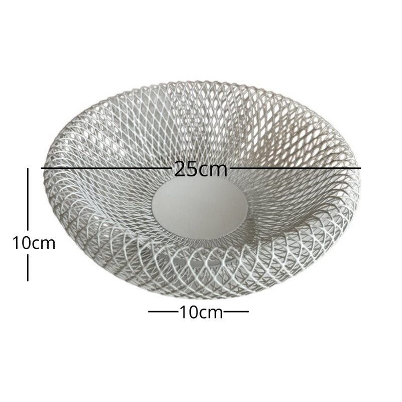 Frutero de rejilla doble pared D25x10,5cm BLANCO