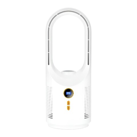 Ventilador Recargable Escritorio Sin Aspas Portatil Luz Led Variante Color Blanco