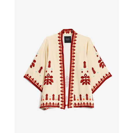 Kimono Corto Estampado Bohemio Combinacion Bicolor