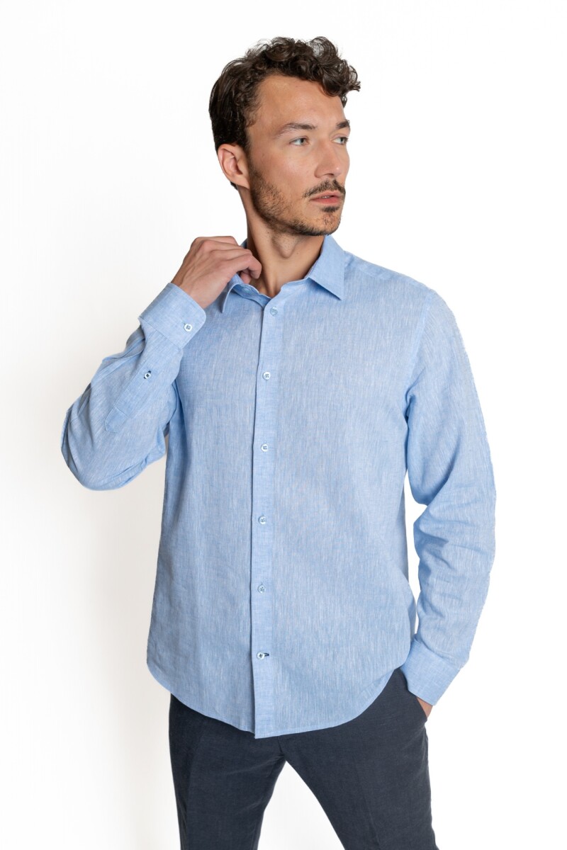 Camisa Lino-Cotton Guarnieri LIGHT BLUE