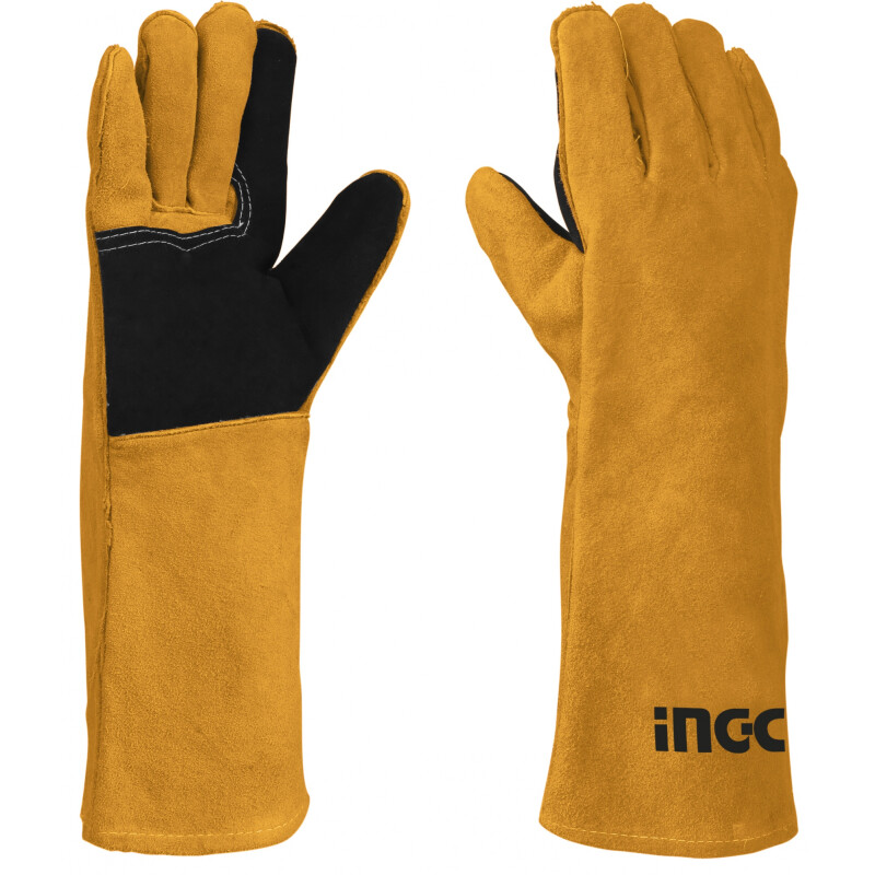 GUANTES CUERO LARGO SOLDADOR 16´´ INGCO HGVW02 GUANTES CUERO LARGO SOLDADOR 16´´ INGCO HGVW02
