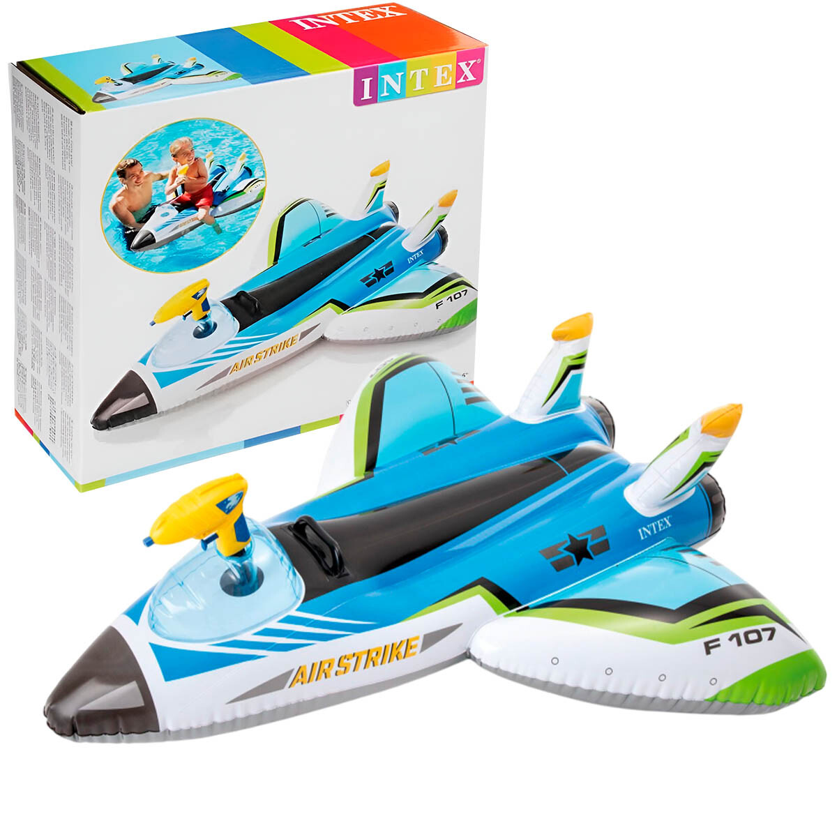 Flotador Intex Avión Inflable Con Pistola De Agua 