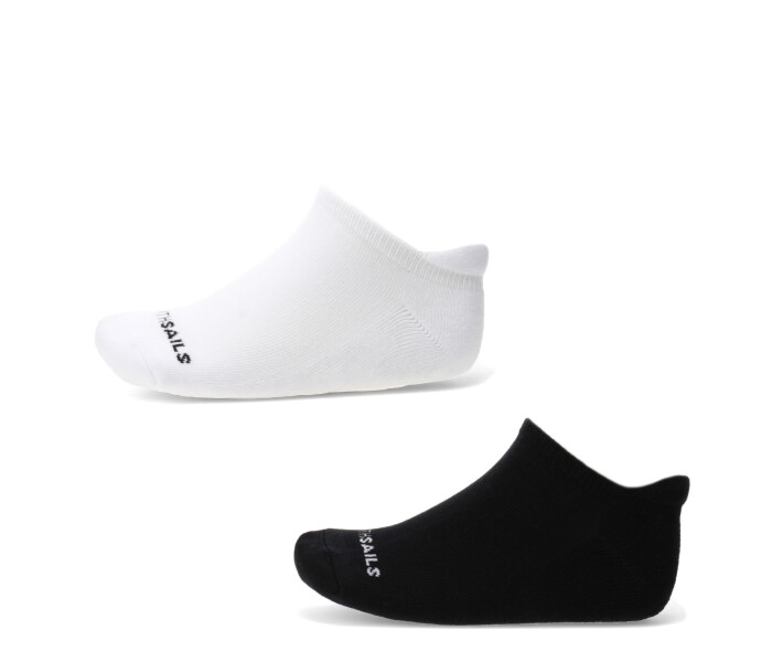 Medias x2 KARY soquetes talon Negro/Blanco