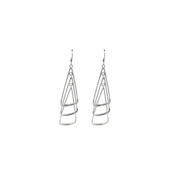 Caravanas Triple trapecio - Plata 925 - Sin piedra - CA4004 sinpiedra