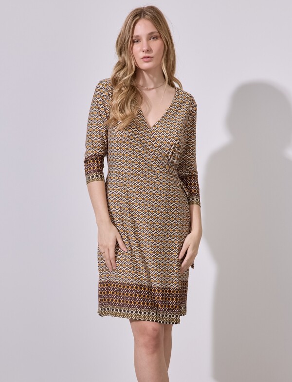 Vestido Cruzado Printed MULTI/VERDE