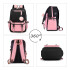 Mochila Impermeable Kawaii Estilo Coreano Notebook Usb Variante Color Rosa Negro