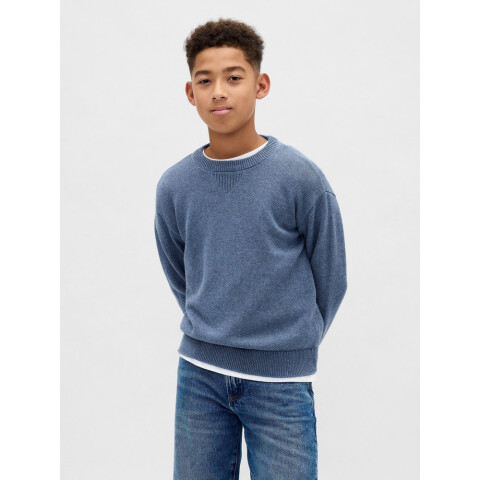 LS COTTON CREW BLUE RIDGE