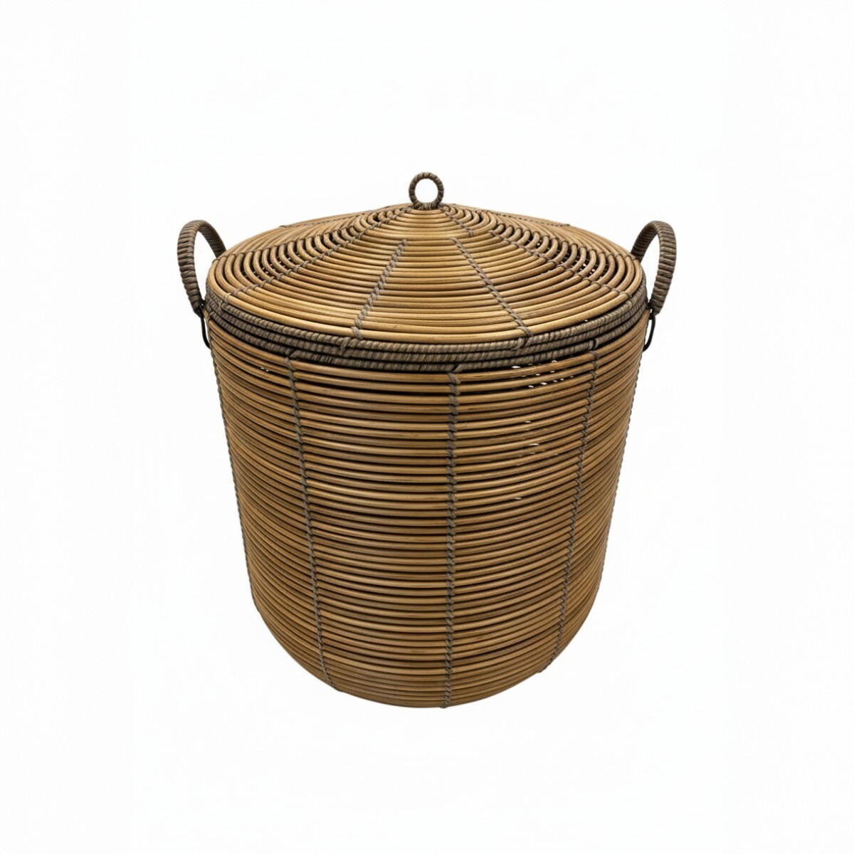 CESTA RATAN NATURAL GDE C/TAPA 