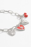 Pulsera dijes cherry cora plateado