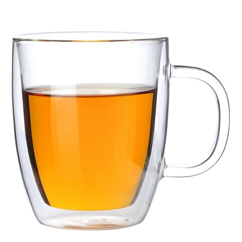 2 Tazas De Vidrio Doble Pared Aislamiento C/ Asa 350ml 2 Tazas De Vidrio Doble Pared Aislamiento C/ Asa 350ml