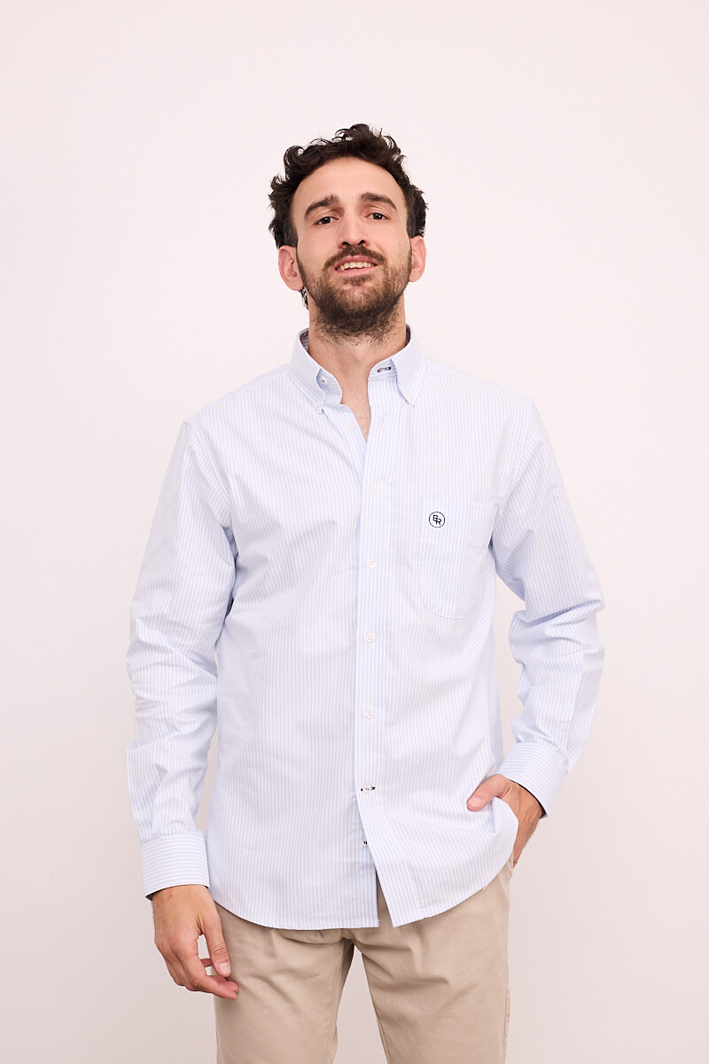 Camisa Rayada Brixton Oxford Blue Stripes