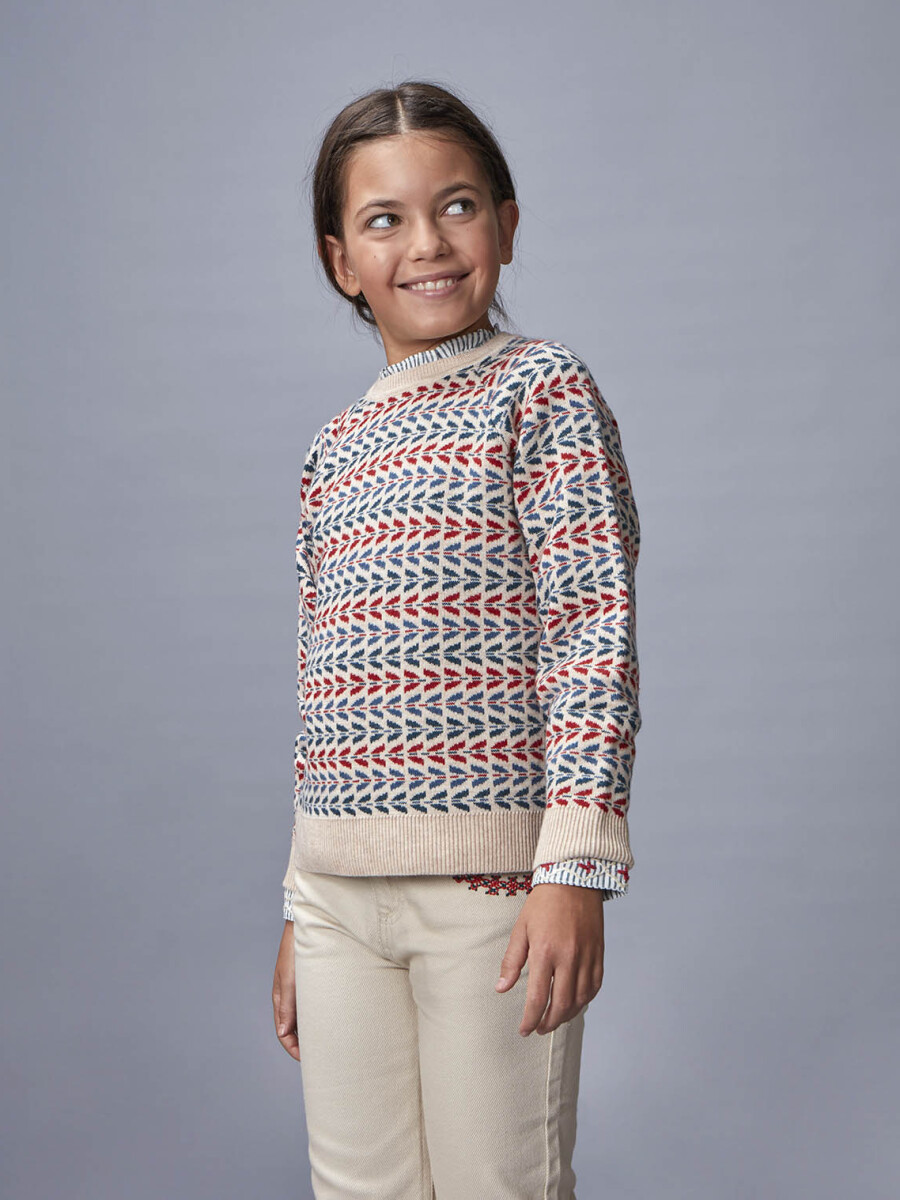 Jsersey De Jaquard Con Lana Rojo