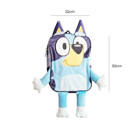 Lonchera Mochila Infantil Bluey Felpa Suave Escolar Azul