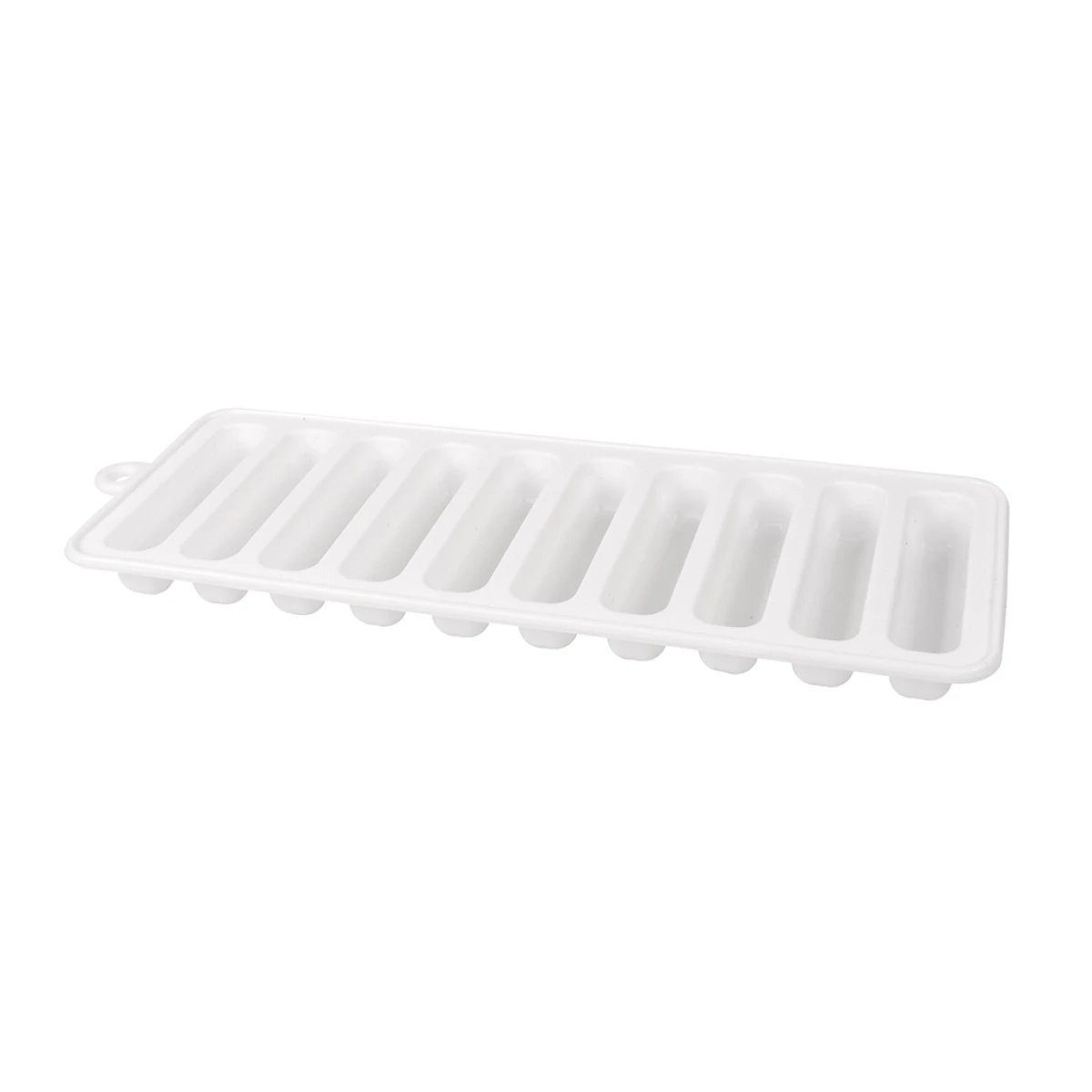 CUBETERA SILICONA BARRA 10 CUBOS BLANCO 19X10CM 