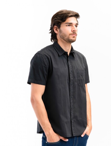 Camisa Algodón con Bolsillo Barcelona Negro