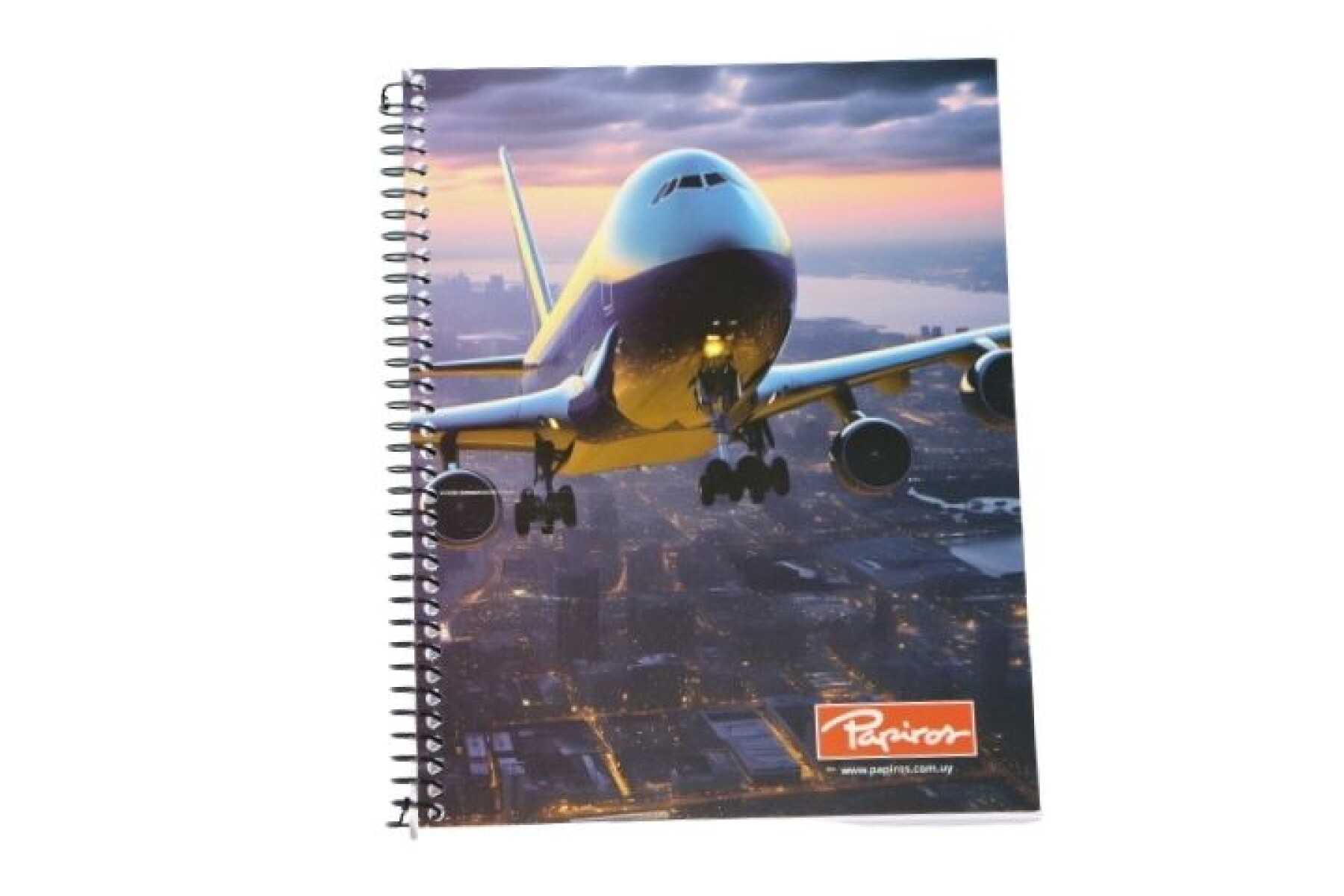 CUADERNO PAPIROS CON ESPIRAL 96 HOJAS 796 - TAPA AVION 