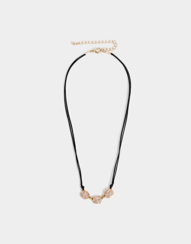 Collares Cortos Con flores Collar Corto Con Flores - Dorado