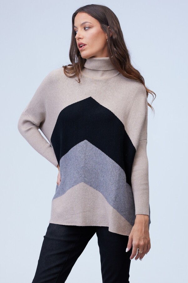 Polera Oversize MULTI/BEIGE
