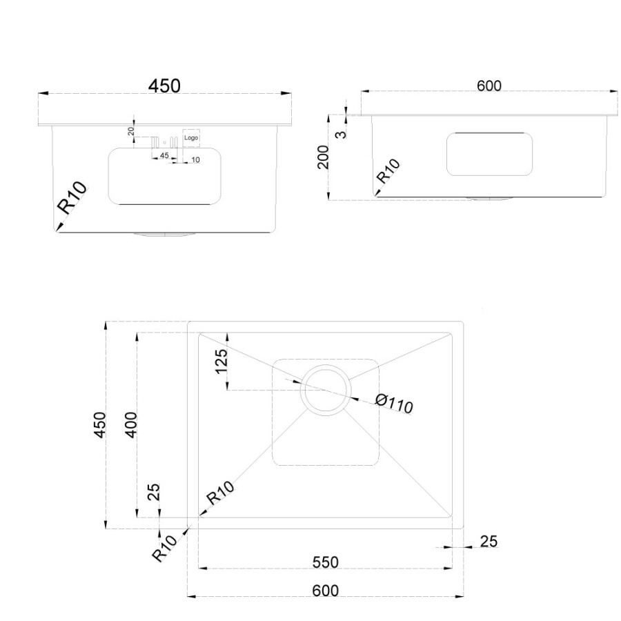 Pileta Simple Black Pileta Simple Black