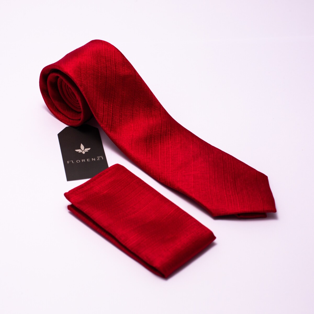 CORBATA CON PAÑUELO - ROJO 