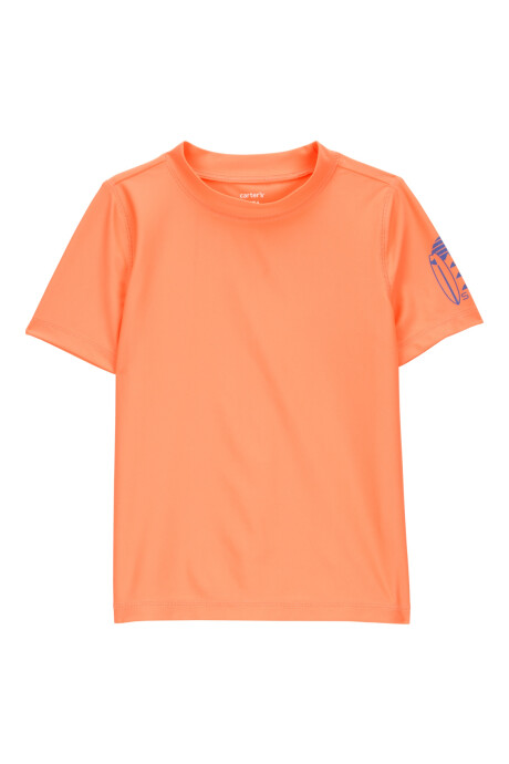 Remera de baño, manga corta, con protección UPF 50+, naranja Sin color