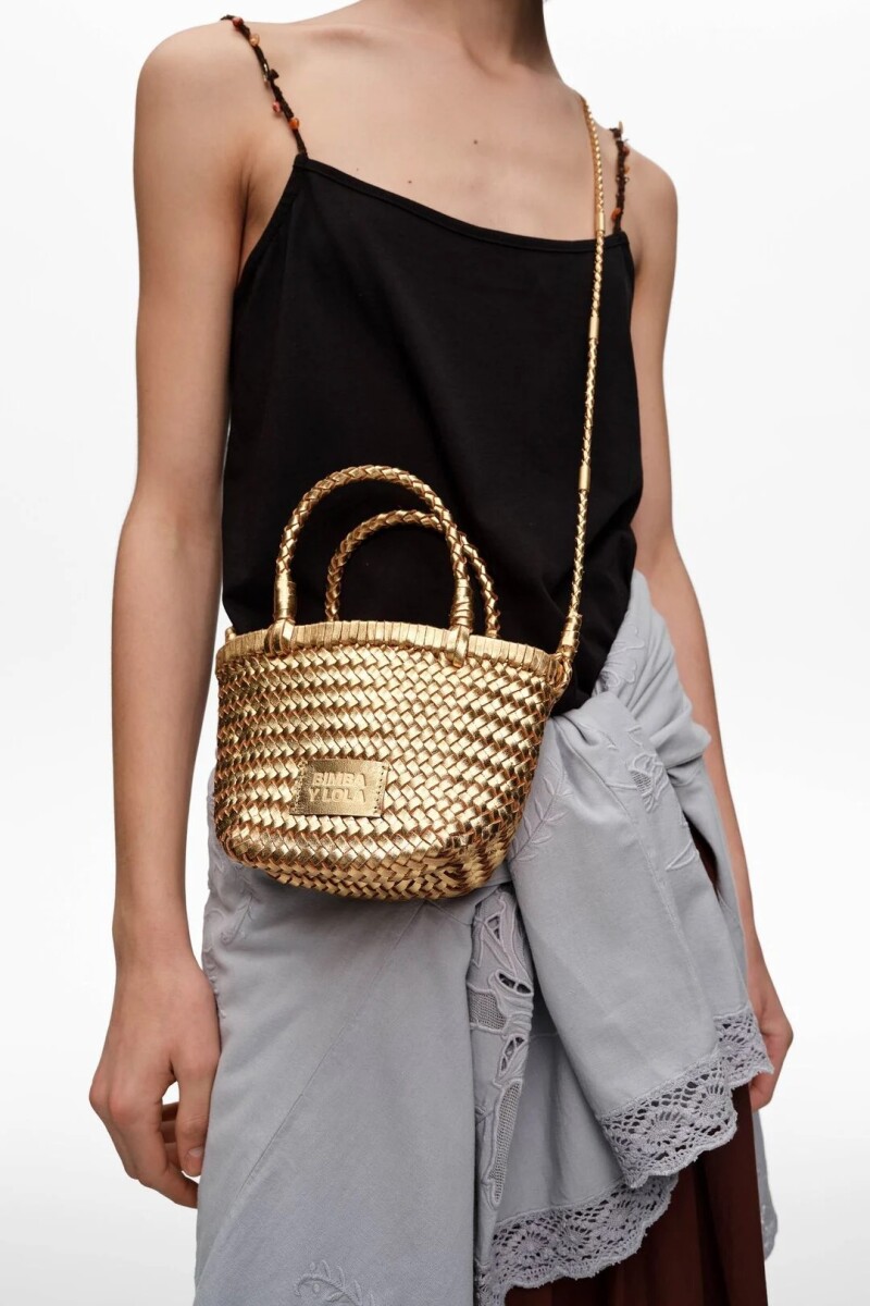 BOLSO MINI TRENZADA Oro