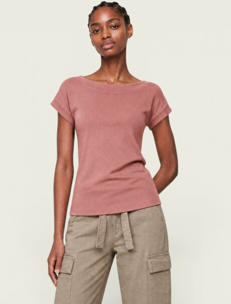 BLUSA DE MANGA CORTA ROSADO