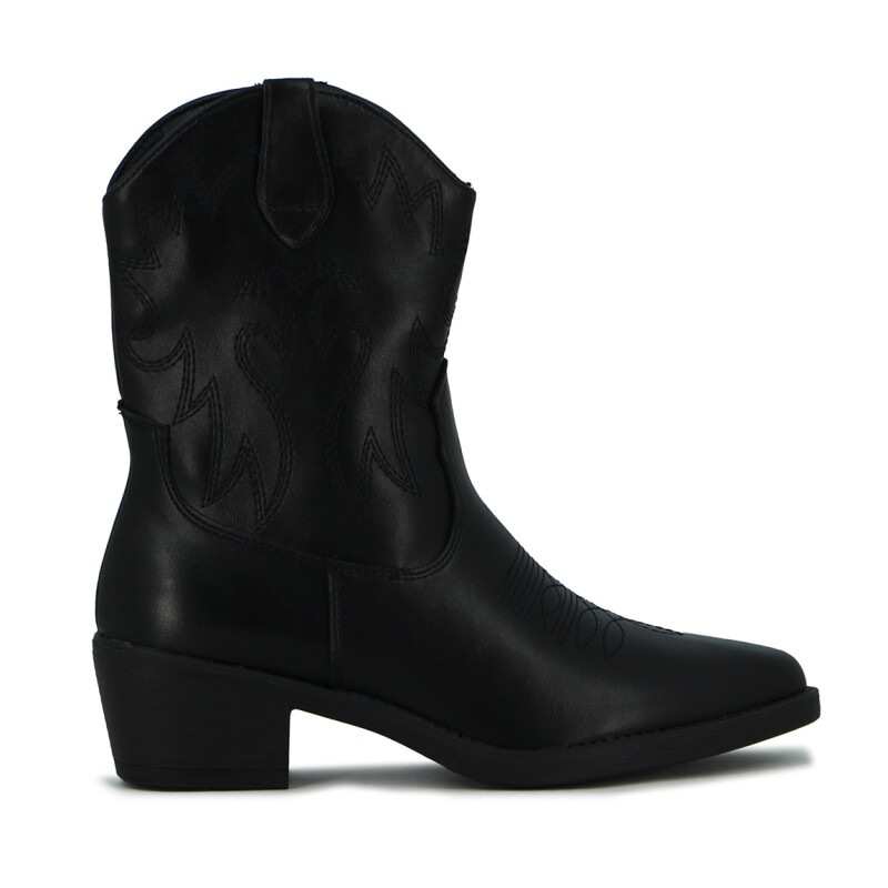 Botas Tejanas Bordadas Mujer Darkness Negro