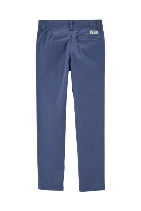 Pantalón de algodón, ajustado, azul Sin color