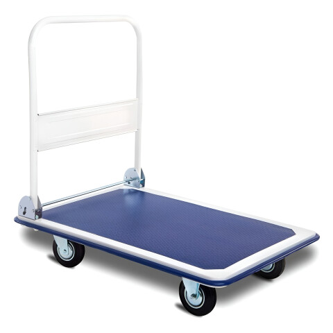 Carro Carrito Carga Plegable Plataforma Ruedas 150 Kg Color Blanco Azul
