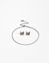 Bijouterie Set Color Set De Choker Y Aros Mariposa - Combinacion Multicolor