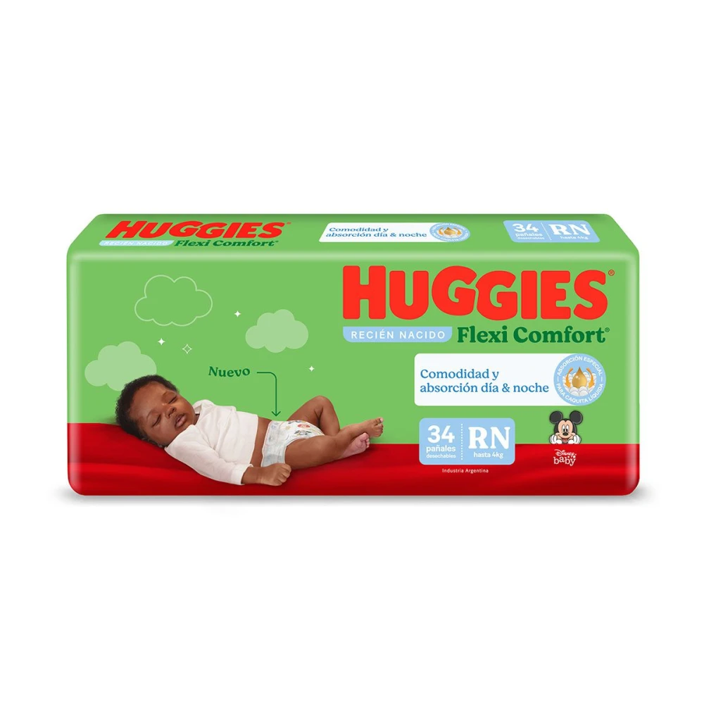 HUGGIES FLEXI COMFORT RN MEGA 34 UN