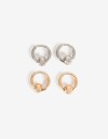 Aros Argollas Set Metal Set Argollas Bolón Metal - Dorado