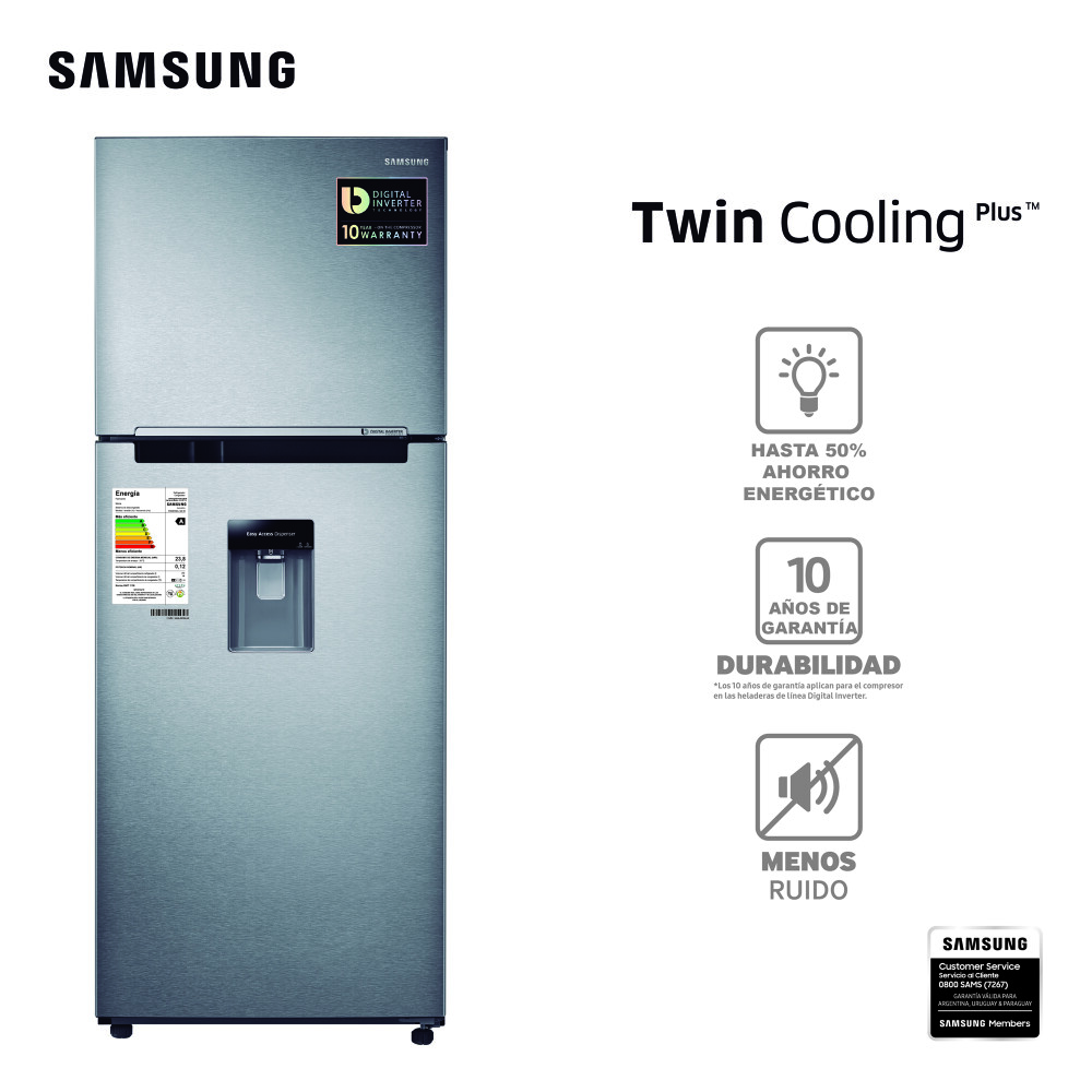 HELADERA SAMSUNG 375-L 350 L TWIN COOLING PLUS