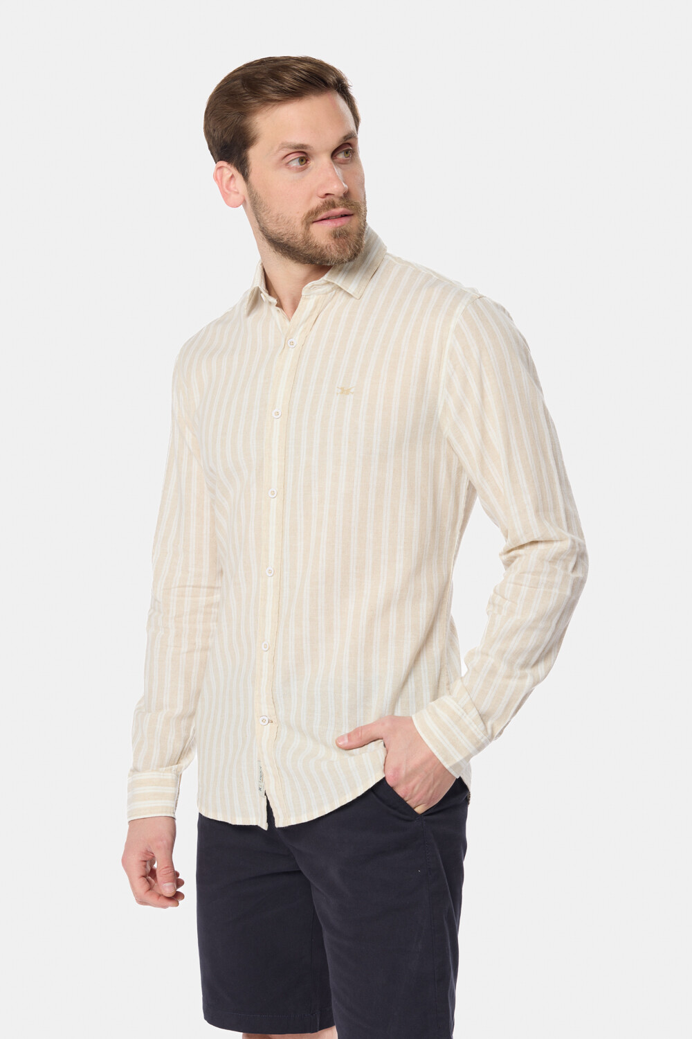 CAMISA RAYADA DE LINO Arena