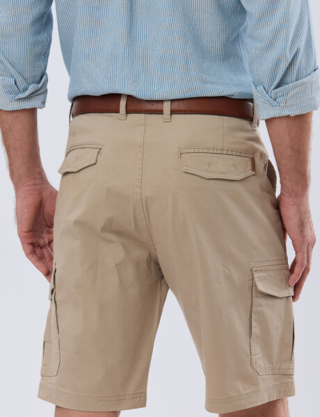 BERMUDA CARGO CON ELASTANO Beige