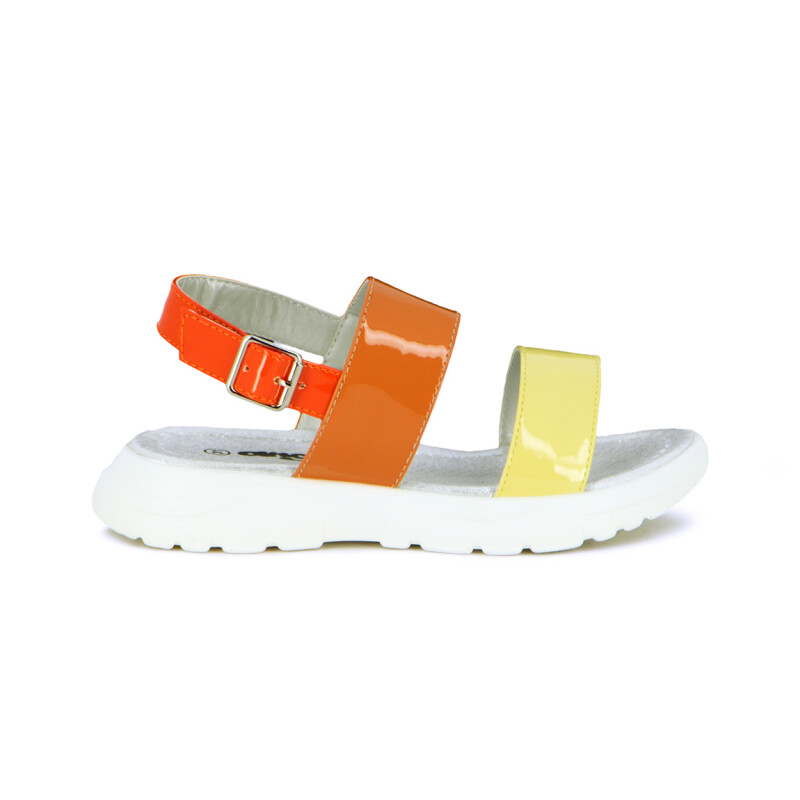 Sandalias Niña Angus Tira Ancha Y Hebilla Naranja