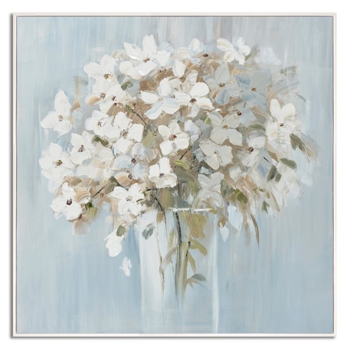 CUADRO CANVAS 60x60cm MARCO PINTURA BLANCAS 1 