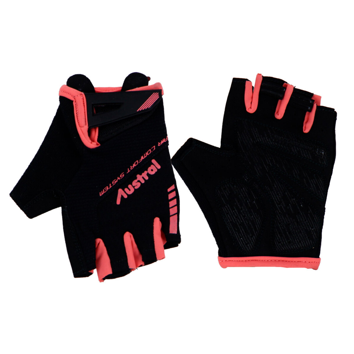 Austral Guantes SHORT FINGER CYCLING - Rosado/Negro - Rosado-Negro 