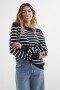 Sweater a rayas con botones en hombro AZUL MARINO