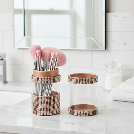 Set Spa Facial En Casa 5en1 + 7 Brochas Maquillaje c/Estuche Rosa