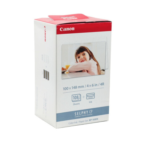 Kit Canon Cartucho Tinta KP-108IN Con Papel Térmico 4x6 108 Hojas 001