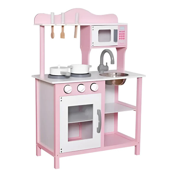 COCINA MADERA INFANTIL COLOR ROSADO C ACCESORIOS COCINA MADERA INFANTIL COLOR ROSADO C ACCESORIOS