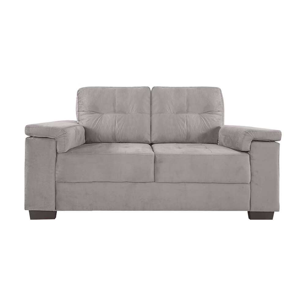 JUEGO DE SILLONES TELA LUARES GRIS 3 + 2 CUERPOS