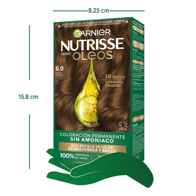 Tinta Garnier Nutrisse Oleos N°6.0 Rubio Oscuro Tinta Garnier Nutrisse Oleos N°6.0 Rubio Oscuro