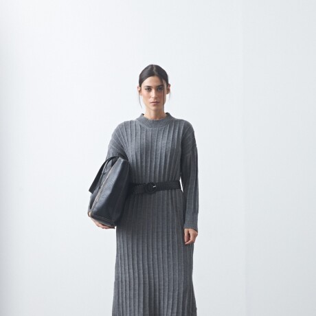 VESTIDO SIMEON Gris Osc Melange