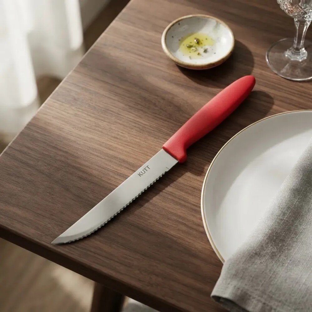 Cuchillo mango plástico rojo KUTT Cuchillo mango plástico rojo KUTT