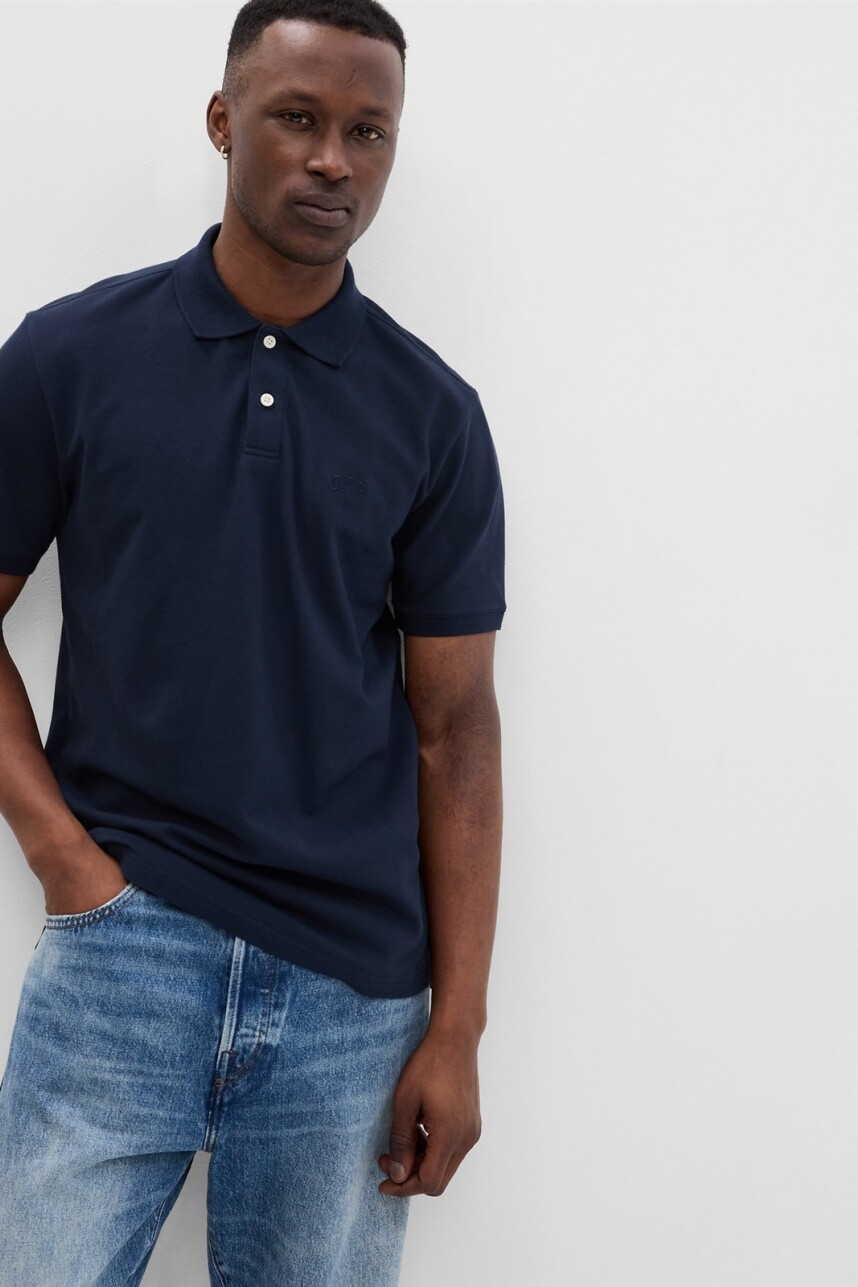 Remera Polo Logo Gap Hombre Tapestry Navy