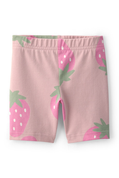 Short ciclista de algodón, rosado, diseño frutillas Short ciclista de algodón, rosado, diseño frutillas